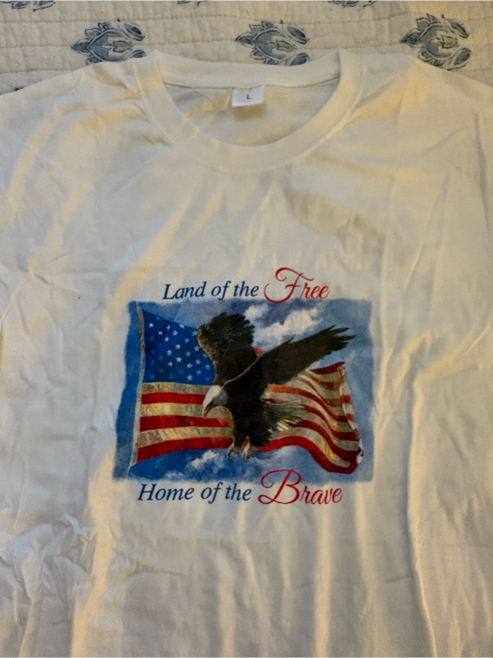 White t shirt with USA patriotic design